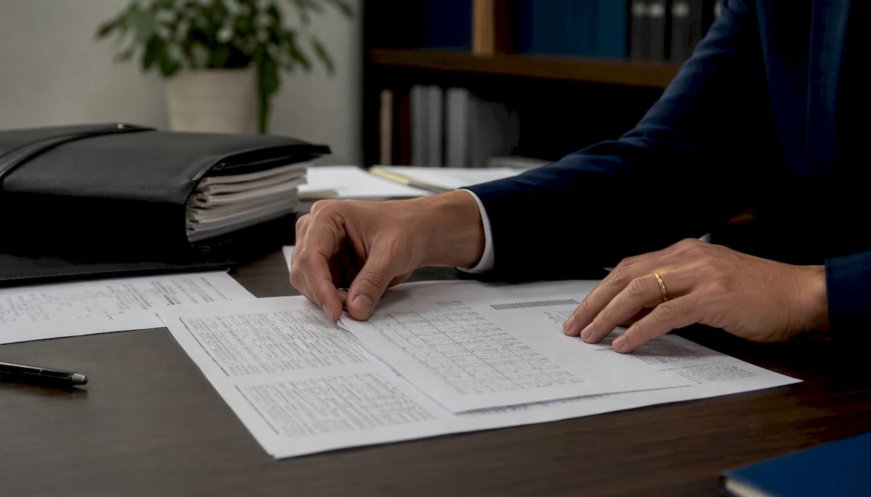 Overhead of investigative documents in law enforcement office