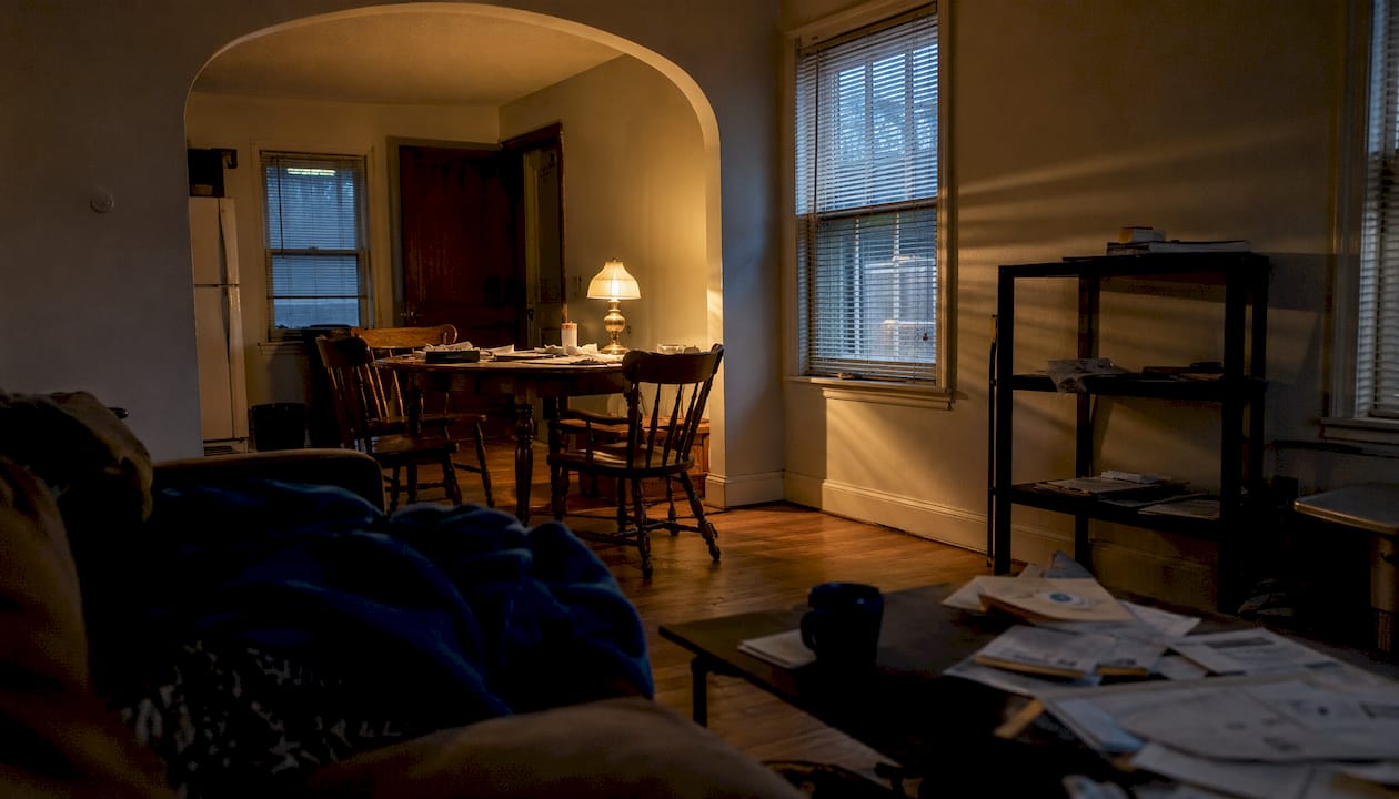 Interior of unregulated recovery housing with clutter