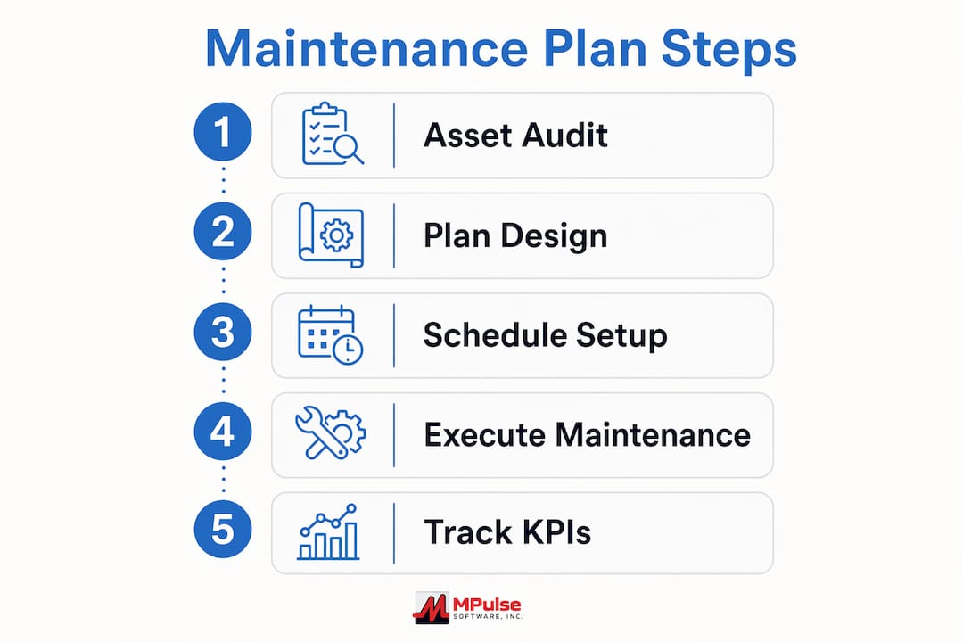 Infographic showing recurring maintenance plan steps