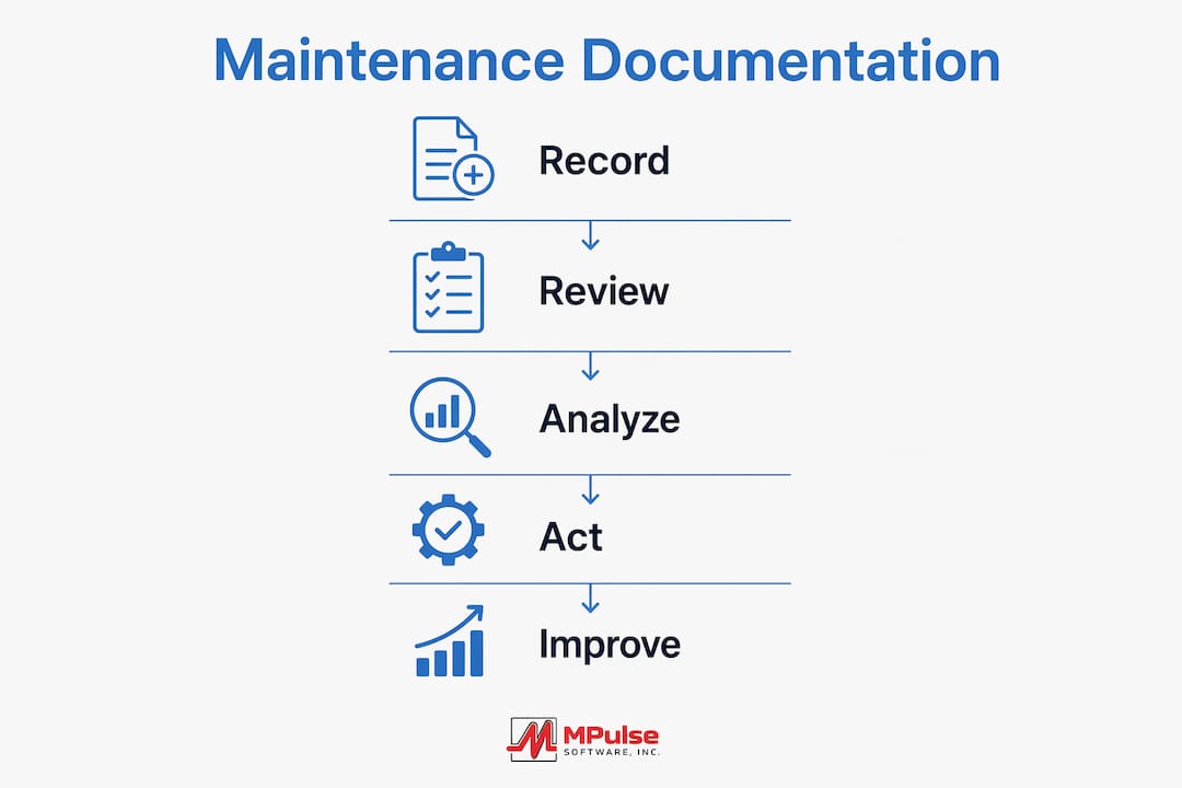 Infographic showing maintenance documentation process