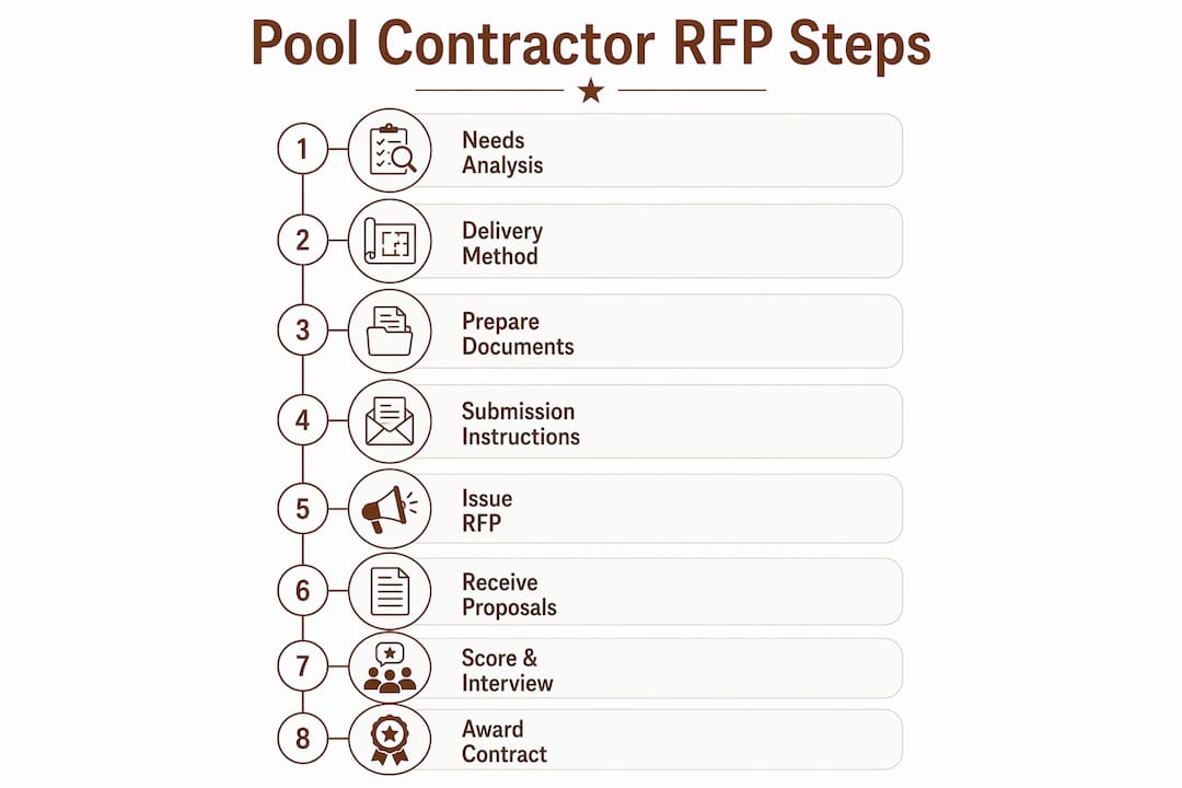 Infographic of pool contractor RFP process steps