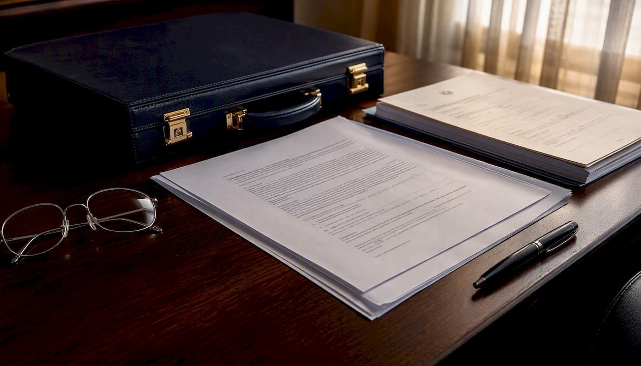 Business account document checklist flat lay