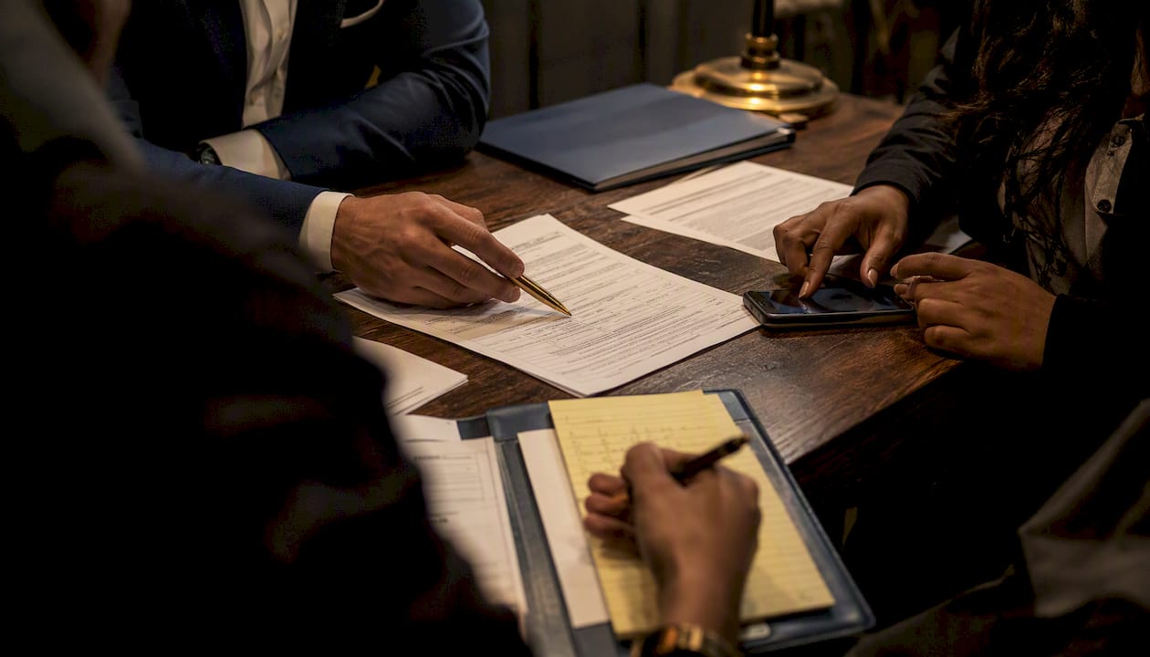 Close-up of hands preparing crypto fraud reports