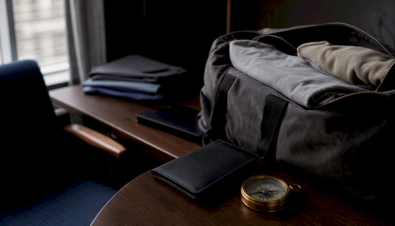 Travel bag with essentials for witness relocation