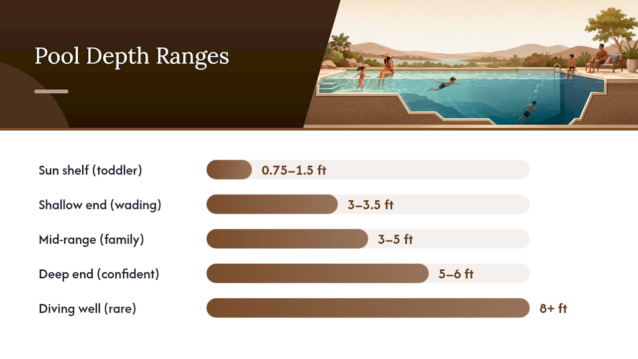 Diagram comparing family pool depth ranges