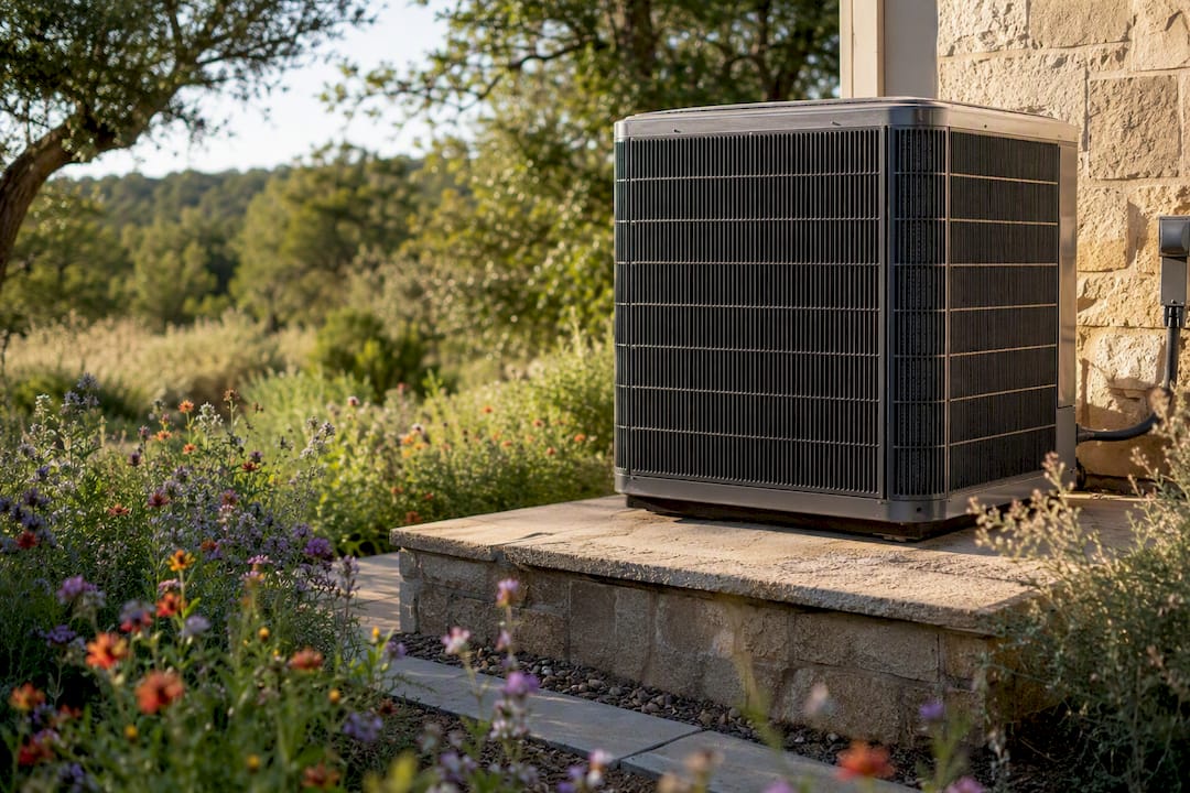 Heat pump with ventilation clearance