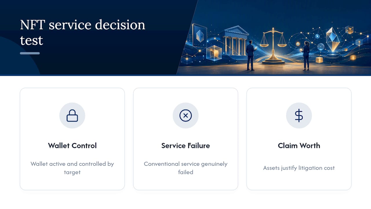 Three-part NFT service decision checklist