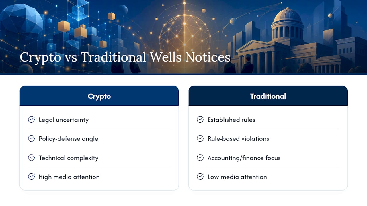 Why Crypto Wells Notices Differ From Other Financial Sectors — overview diagram