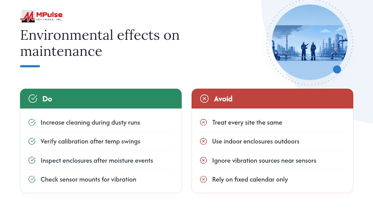 How Heat, Humidity, and Vibration Change Maintenance Schedules — overview diagram