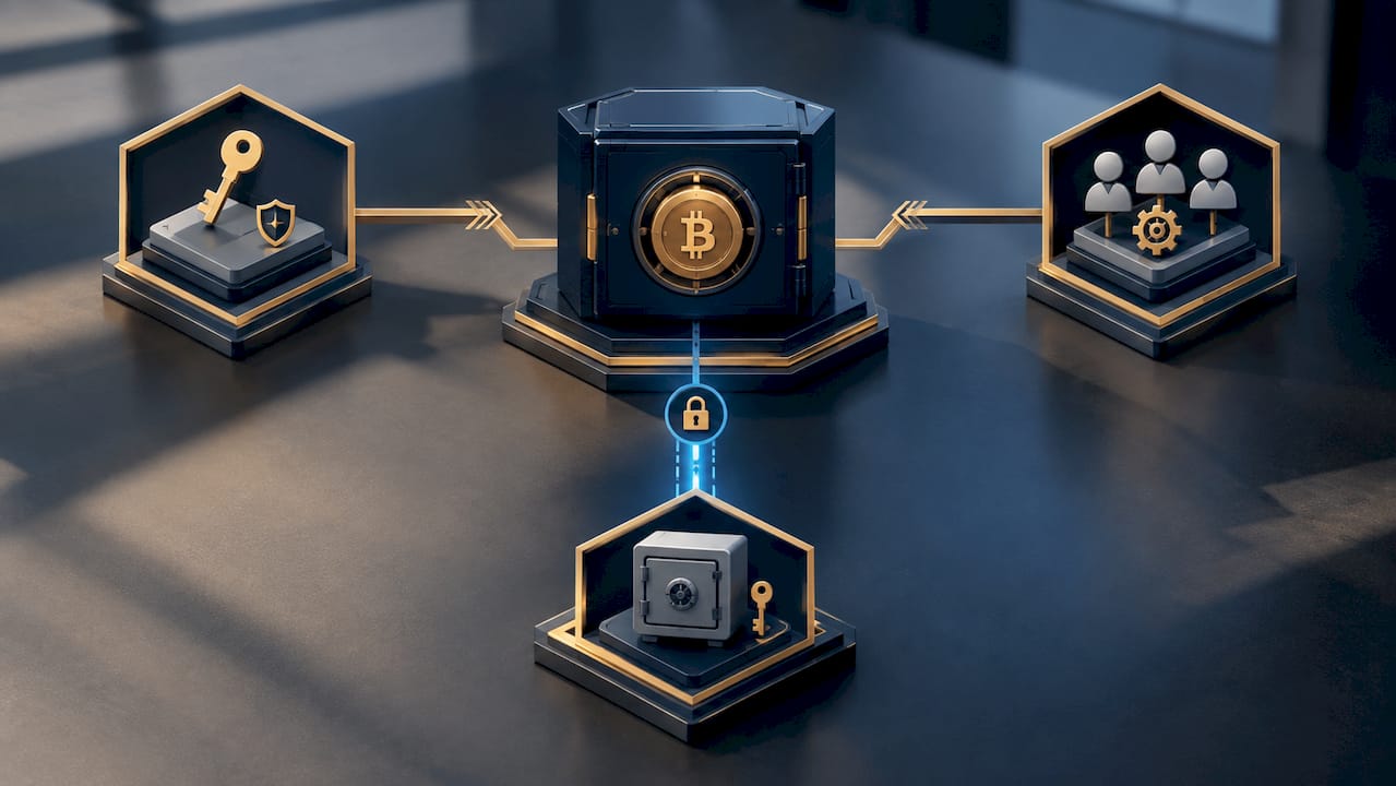 Crypto custody control architecture diagram