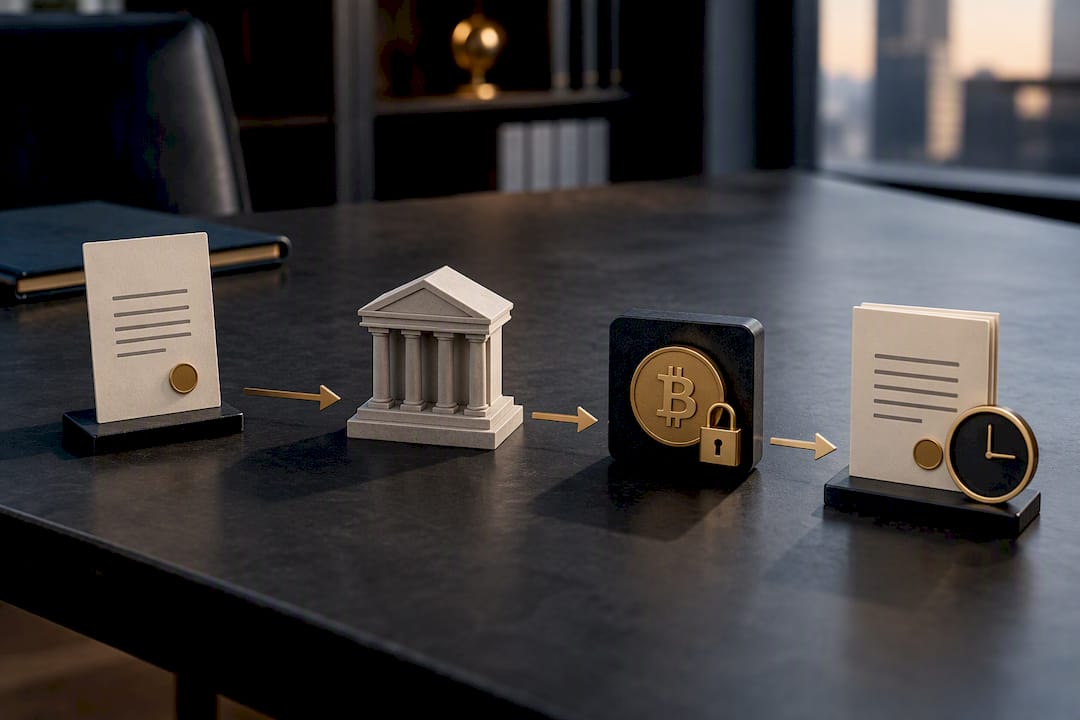 Legal response stages for frozen crypto assets