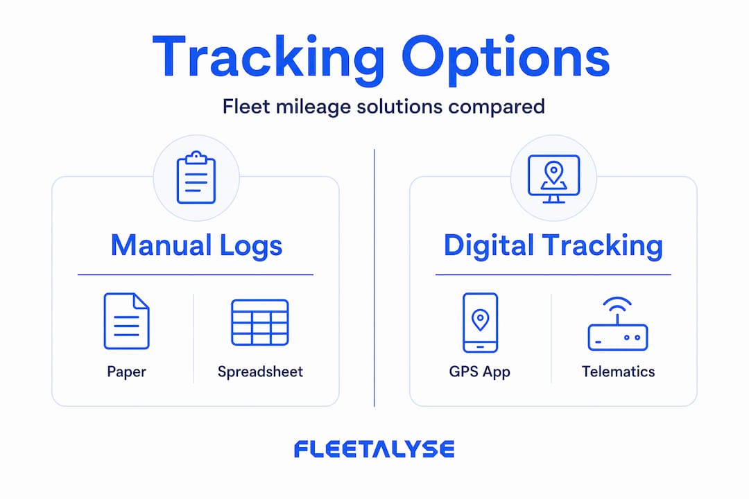 Infographic comparing fleet tracking methods