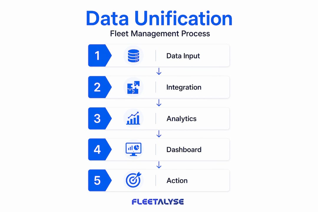 Infographic illustrating fleet platform data process