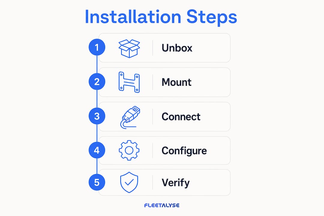 Infographic showing trailer tracking installation steps