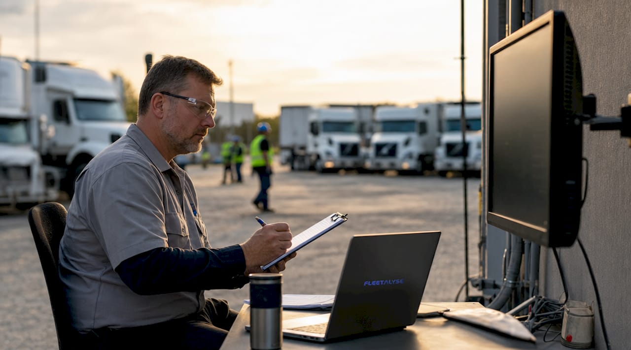 Fleet operator monitoring real-time vehicle locations