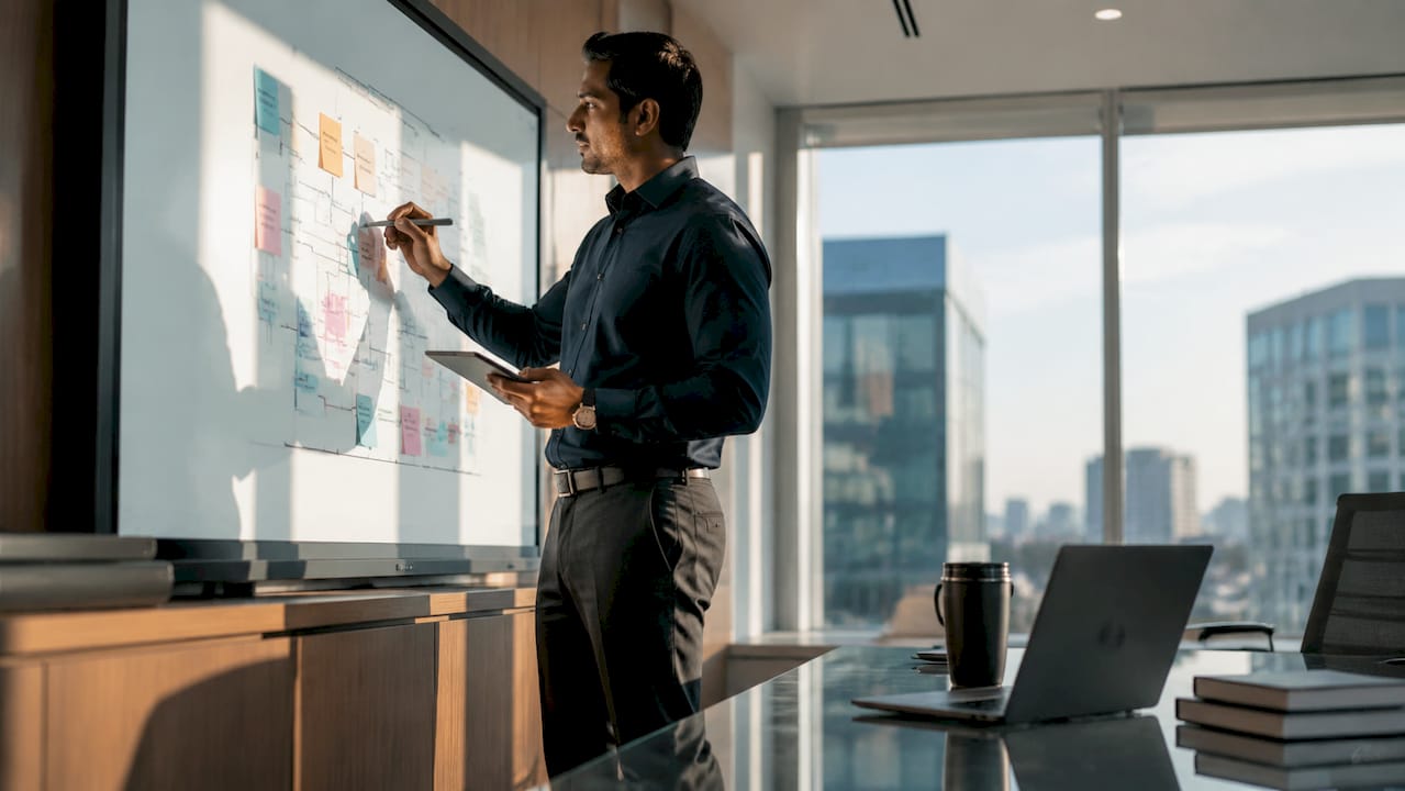 Logistics manager planning AI integration workflow