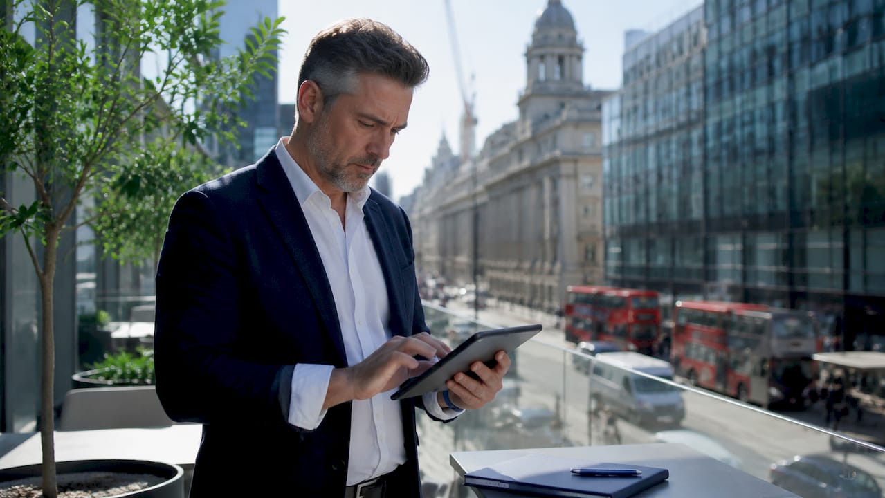 Fleet manager monitoring GPS tracking data