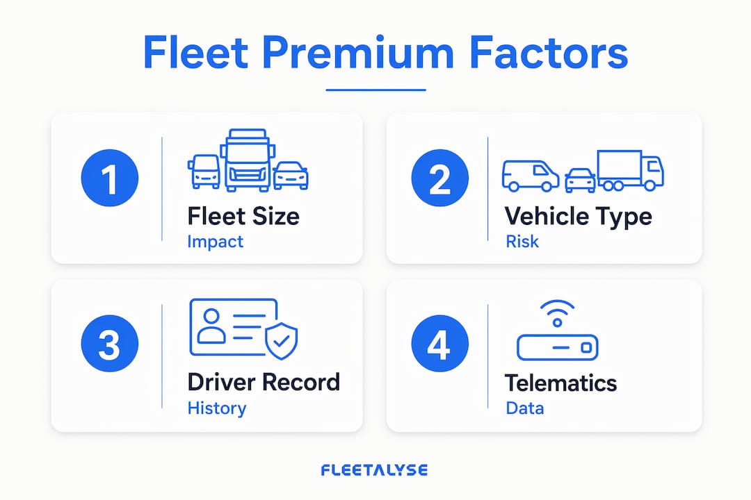Infographic showing fleet insurance premium factors