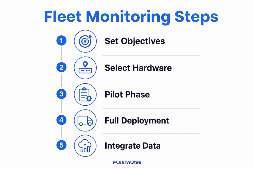 Infographic of fleet monitoring deployment steps