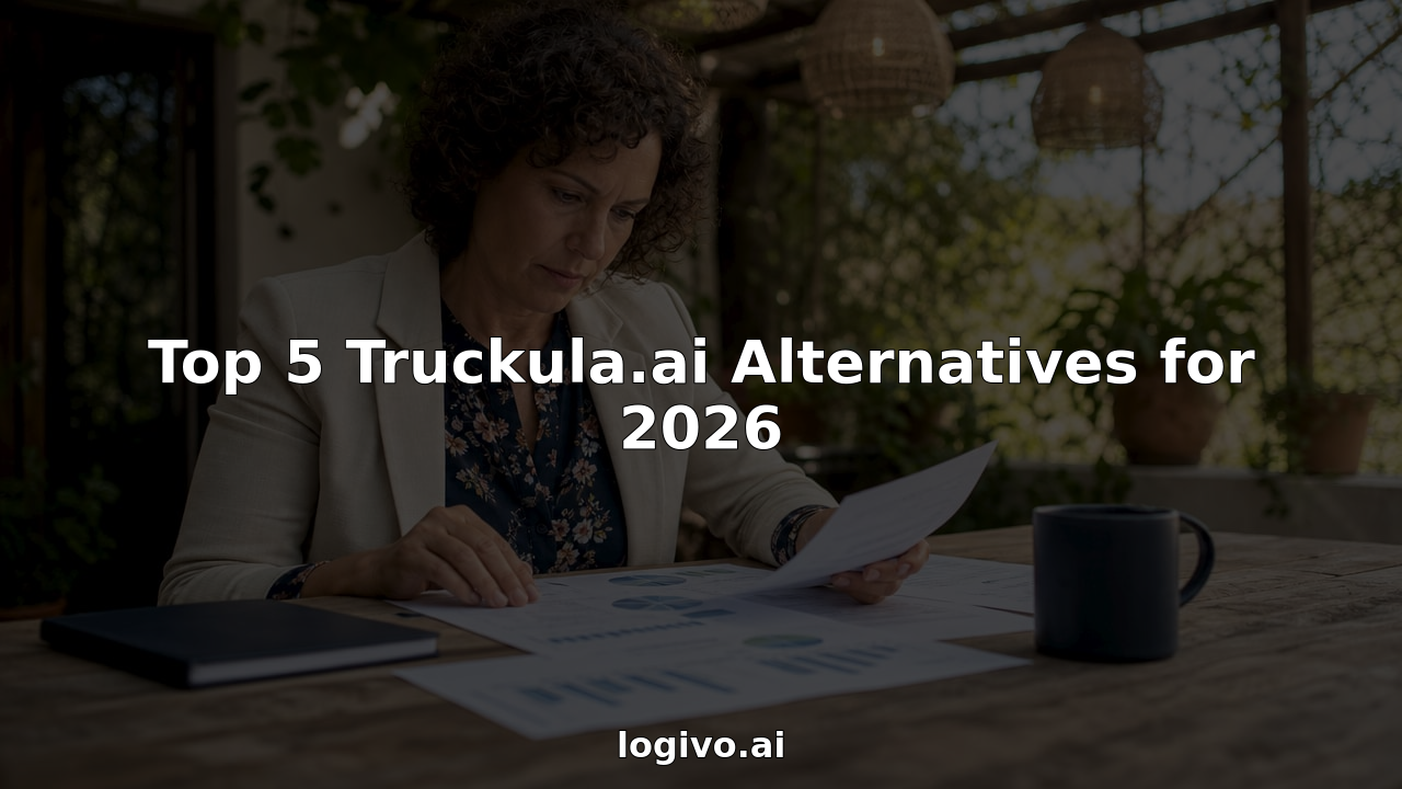 Transport manager working on AI logistics software