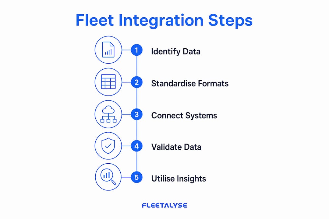 Infographic showing fleet integration process steps