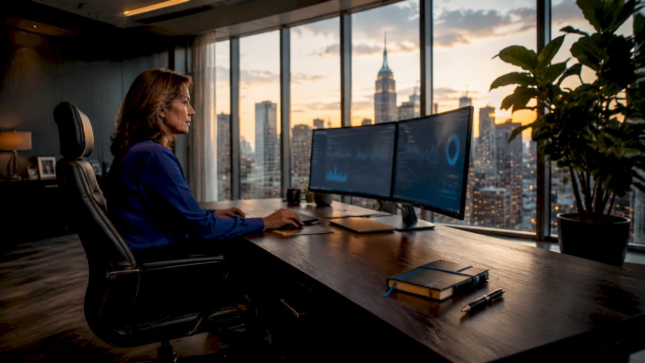 Fleet manager working at telematics control center