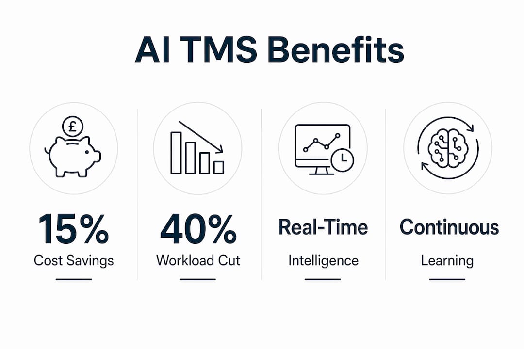 Infographic showing measurable AI TMS benefits