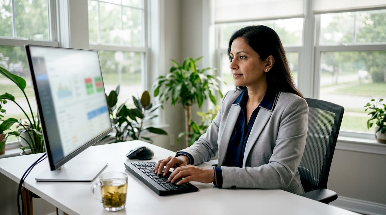 Supply chain manager in AI control room
