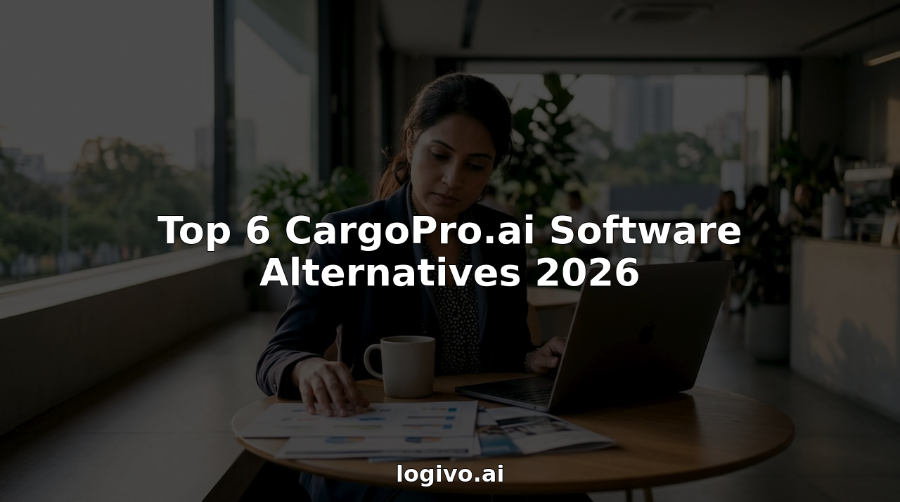 Logistics manager reviewing cargo software alternatives at office table