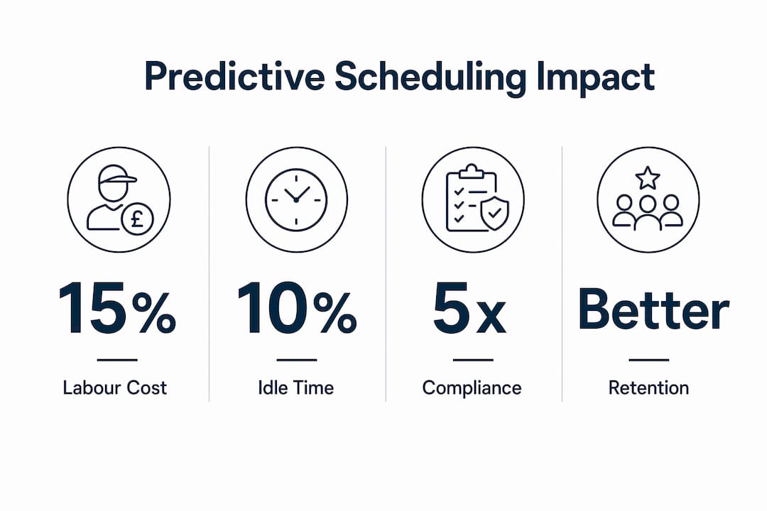 Infographic showing benefits of predictive scheduling in transport