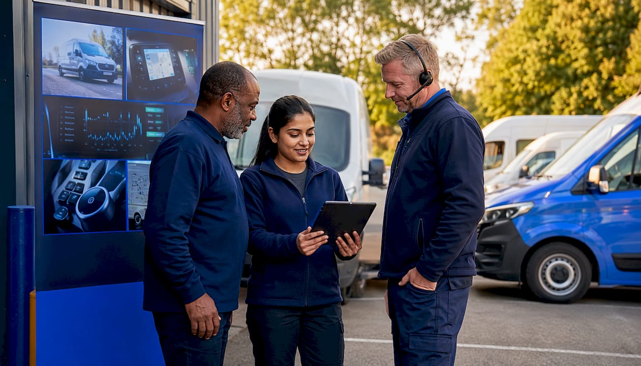 Fleet team discussing vehicle utilisation planning