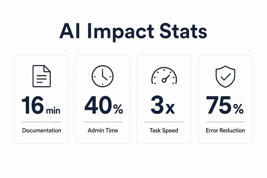 Infographic highlighting AI admin automation statistics