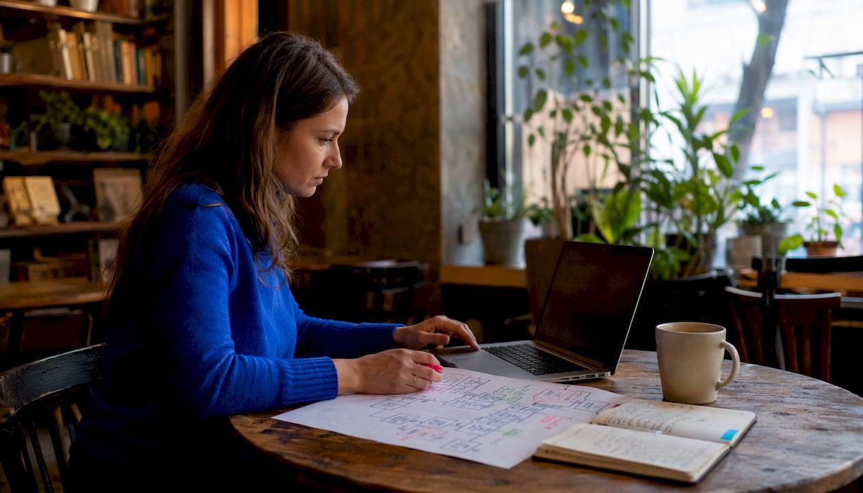 Overhead of hands managing AI workflow documents