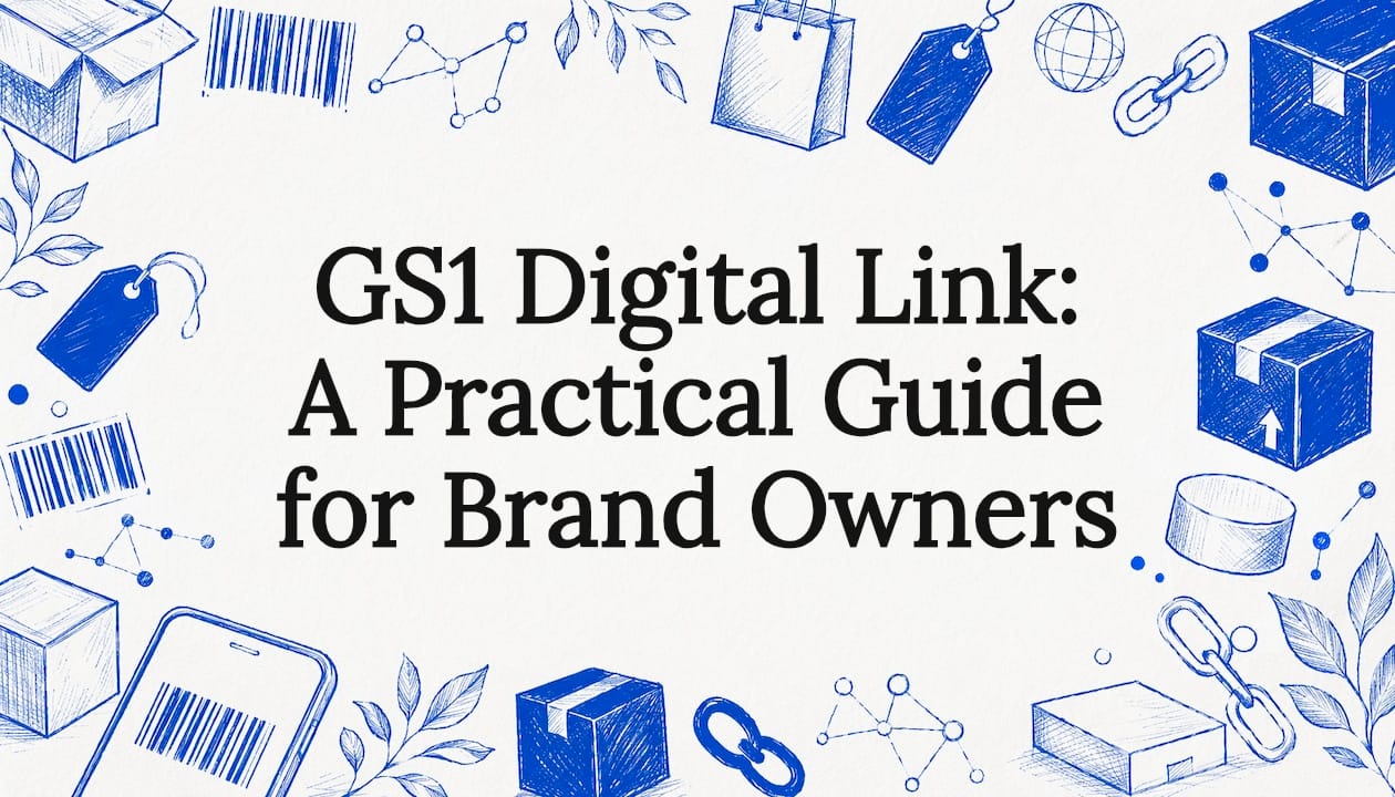 Decorative title card illustration for GS1 Digital Link article