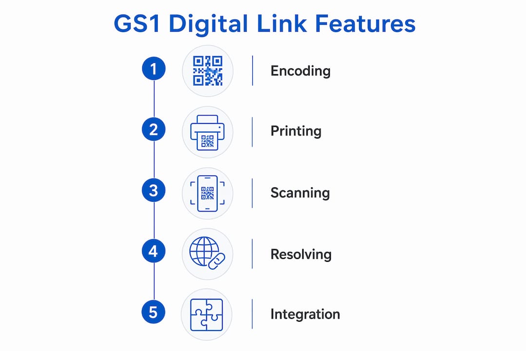 Infographic showing GS1 Digital Link features overview