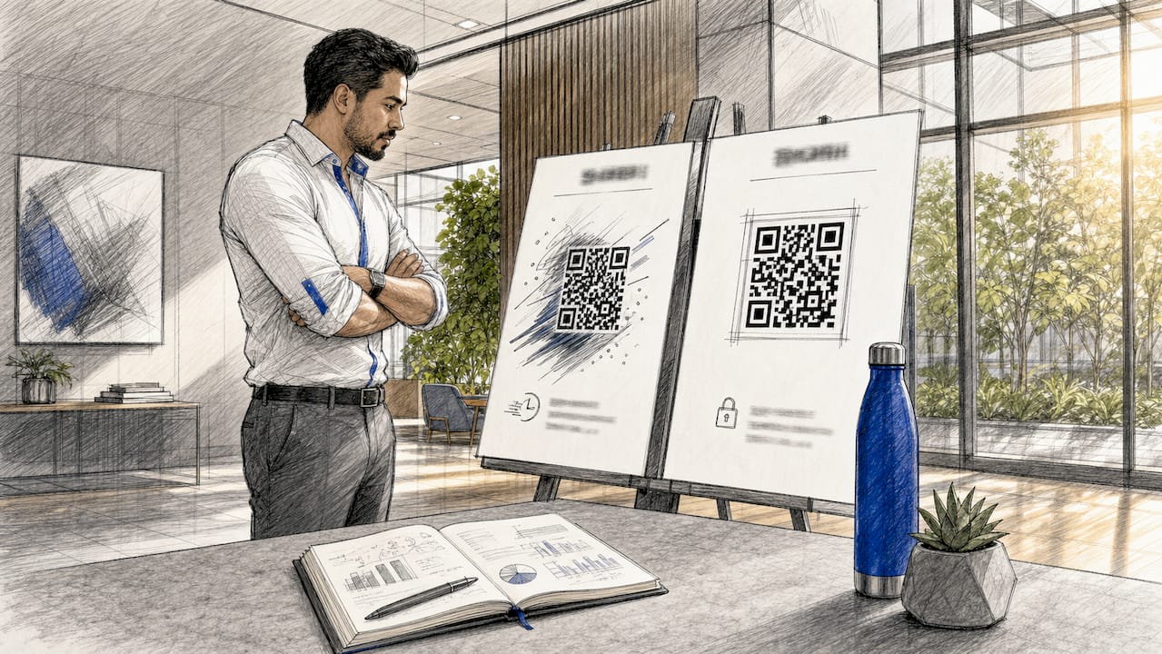 Professional comparing dynamic and static QR codes