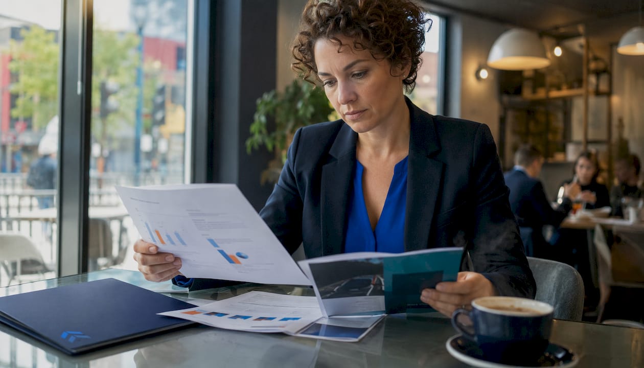 Woman reviewing UK fleet management alternatives