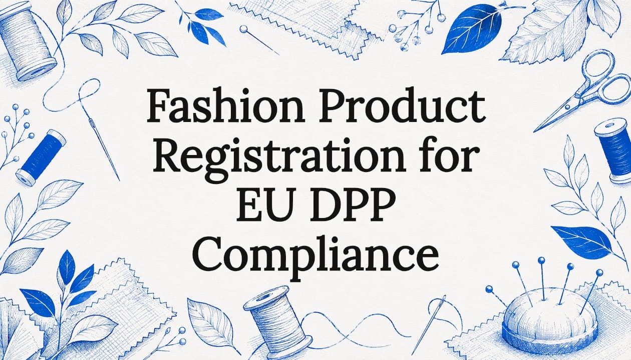 Decorative fashion compliance title card illustration