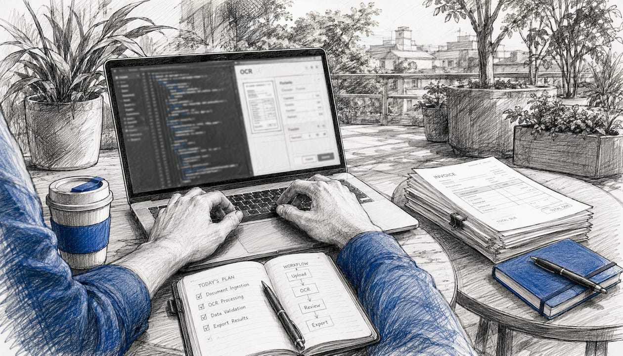 Developer working on OCR data extraction