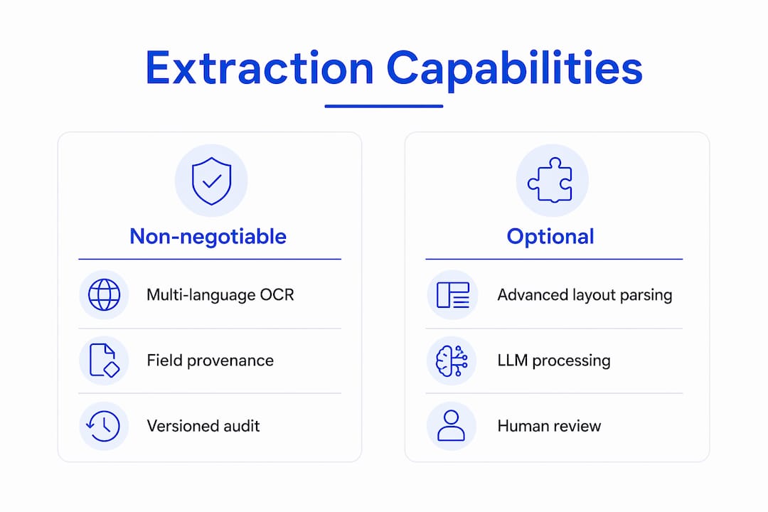 Infographic showing extraction capabilities and their importance