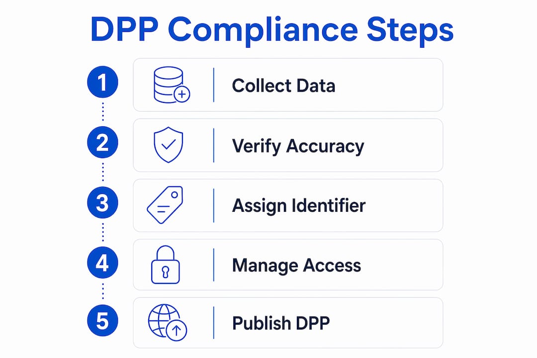 Infographic showing steps for DPP compliance