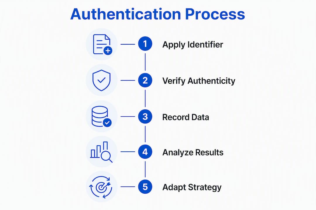 Infographic showing product authentication process steps