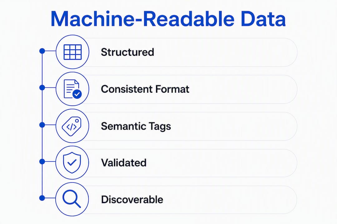 Infographic showing key concepts of machine-readable product data