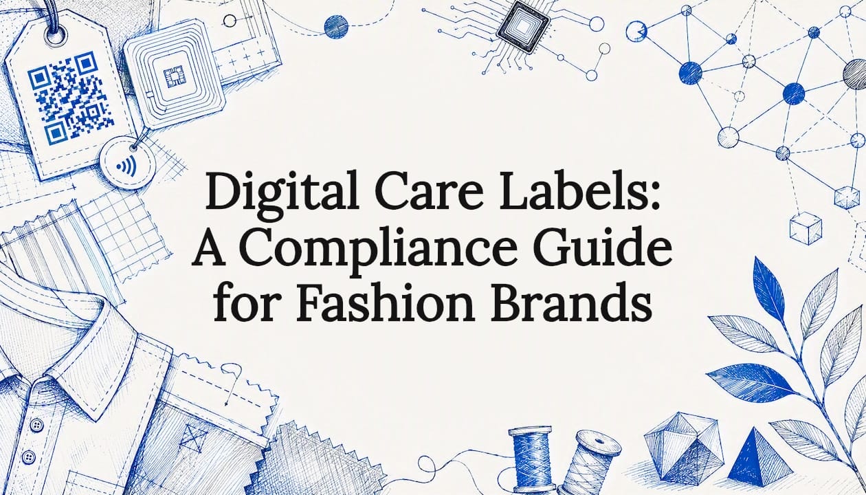 Decorative title card illustration emphasizing digital care labels