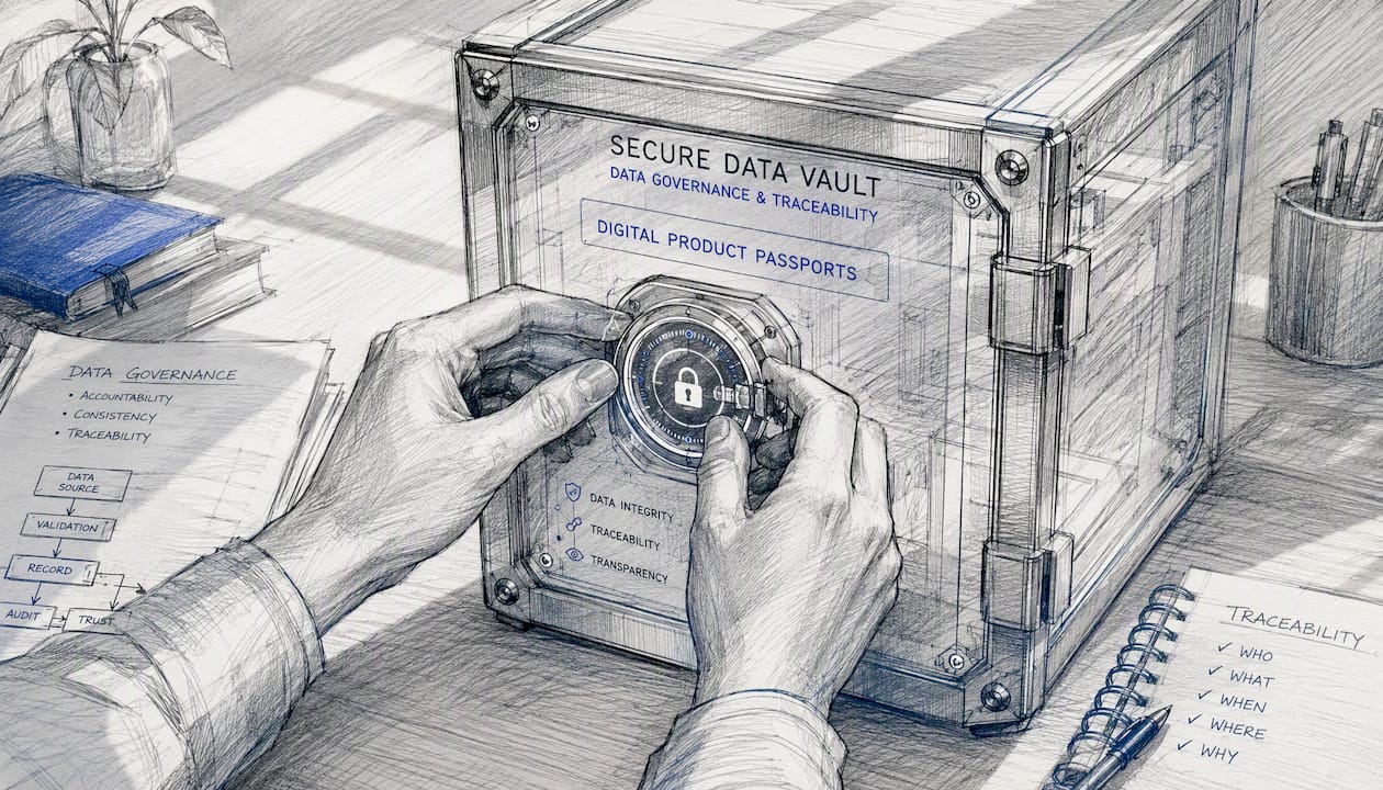 Hands securing a digital data vault lock