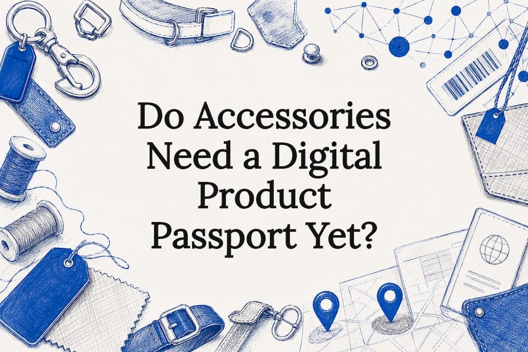 Decorative title card illustration for digital product passports