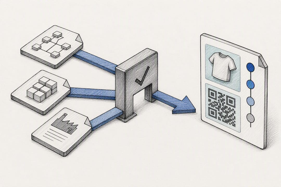 Evidence flowing into a product passport