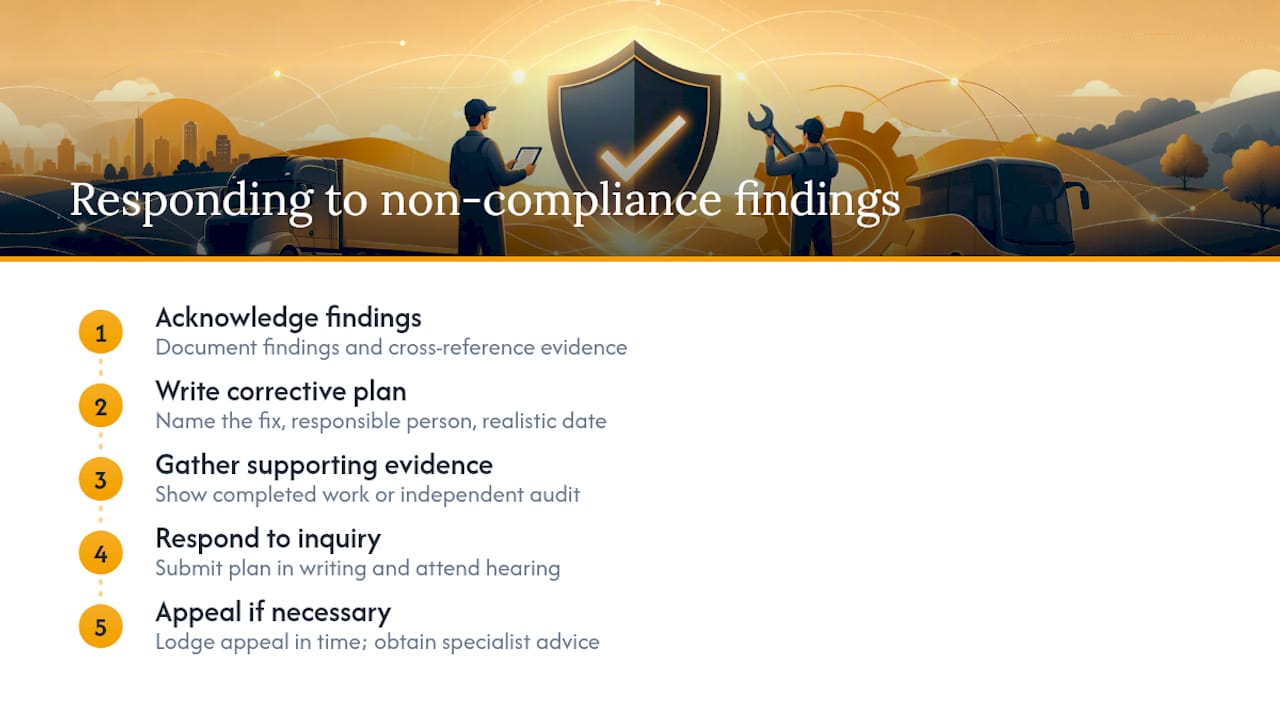 Procedures for responding to non-compliance findings and appeals process — overview diagram