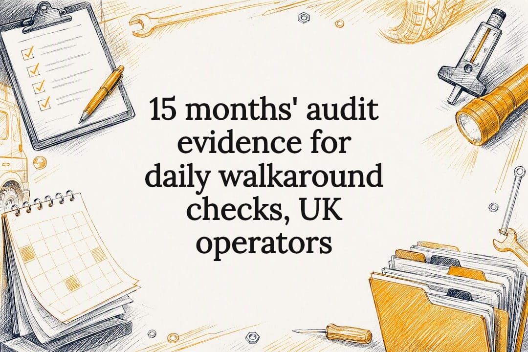 15 months' audit evidence for daily walkaround checks, UK operators