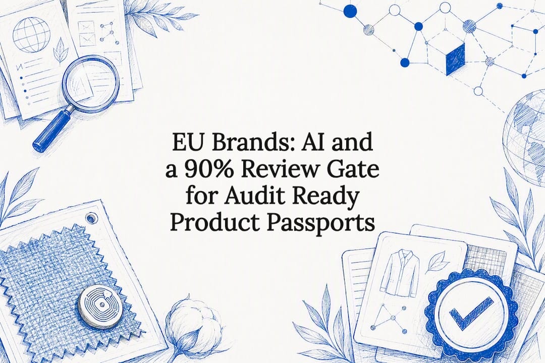 Decorative AI product passport title card